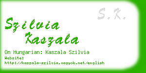 szilvia kaszala business card